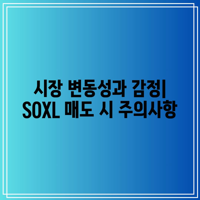 SOXL 매도로 감정 처리하는 방법