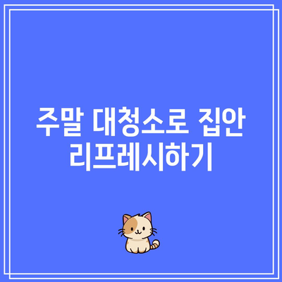 청결한 집으로 건강한 삶 위한 청소 팁