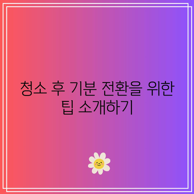 깨끗한 집, 건강한 삶을 위한 필수 청소 팁